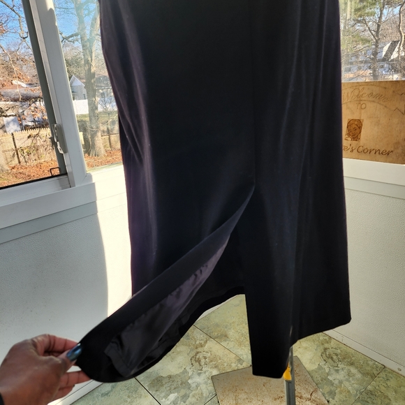 Monroe & Main Black Double Breasted Gold Button Maxi Pencil Skirt Suit - Picture 13 of 16